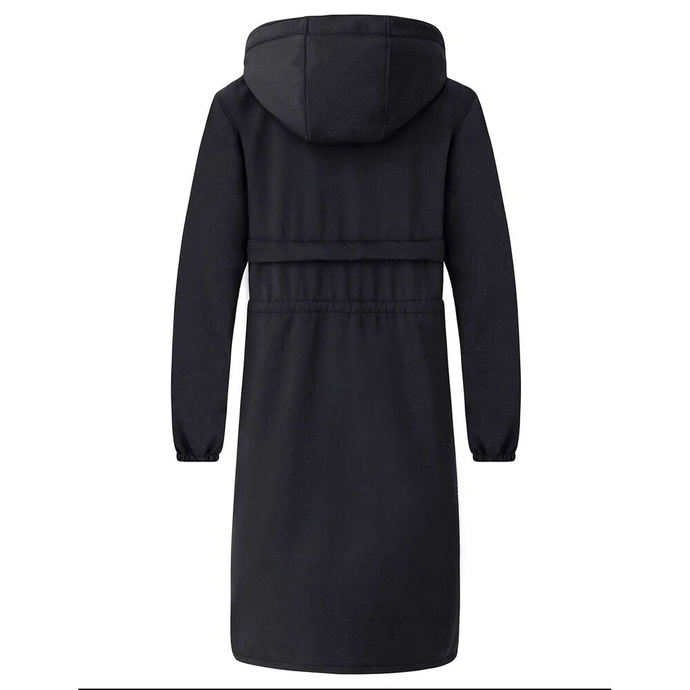 NEW Swim Parka Hooded Size XS Waterproof Fleece Lined Black Pool Surf Team Coat